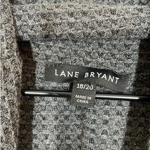 Lane Bryant Sweater Funnel Neck Gray Pullover Women's Plus Size 18/20 Metallic - Picture 7 of 9